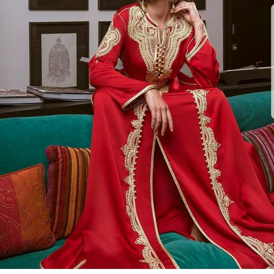 Caftan Marocain haute couture - rouge
