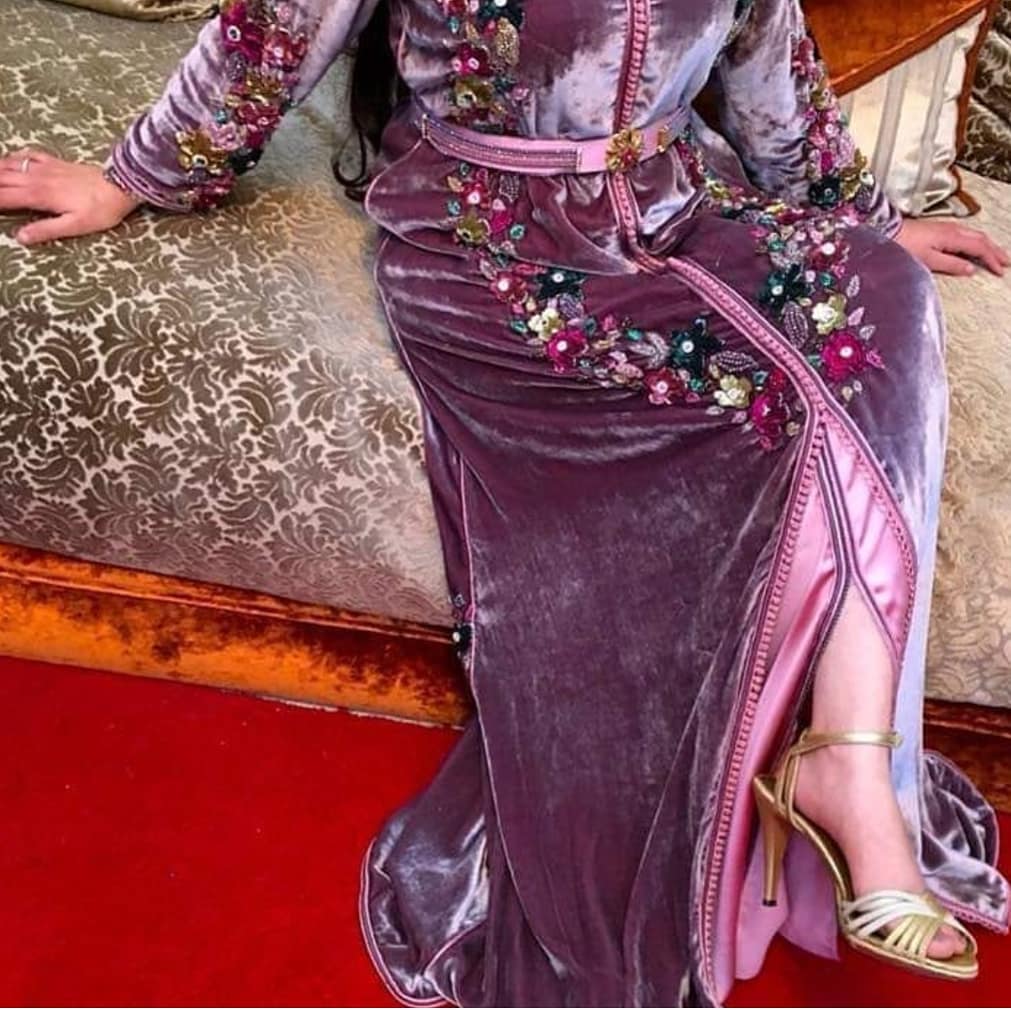 Caftan marocain Mobra violet 2019 grande taille