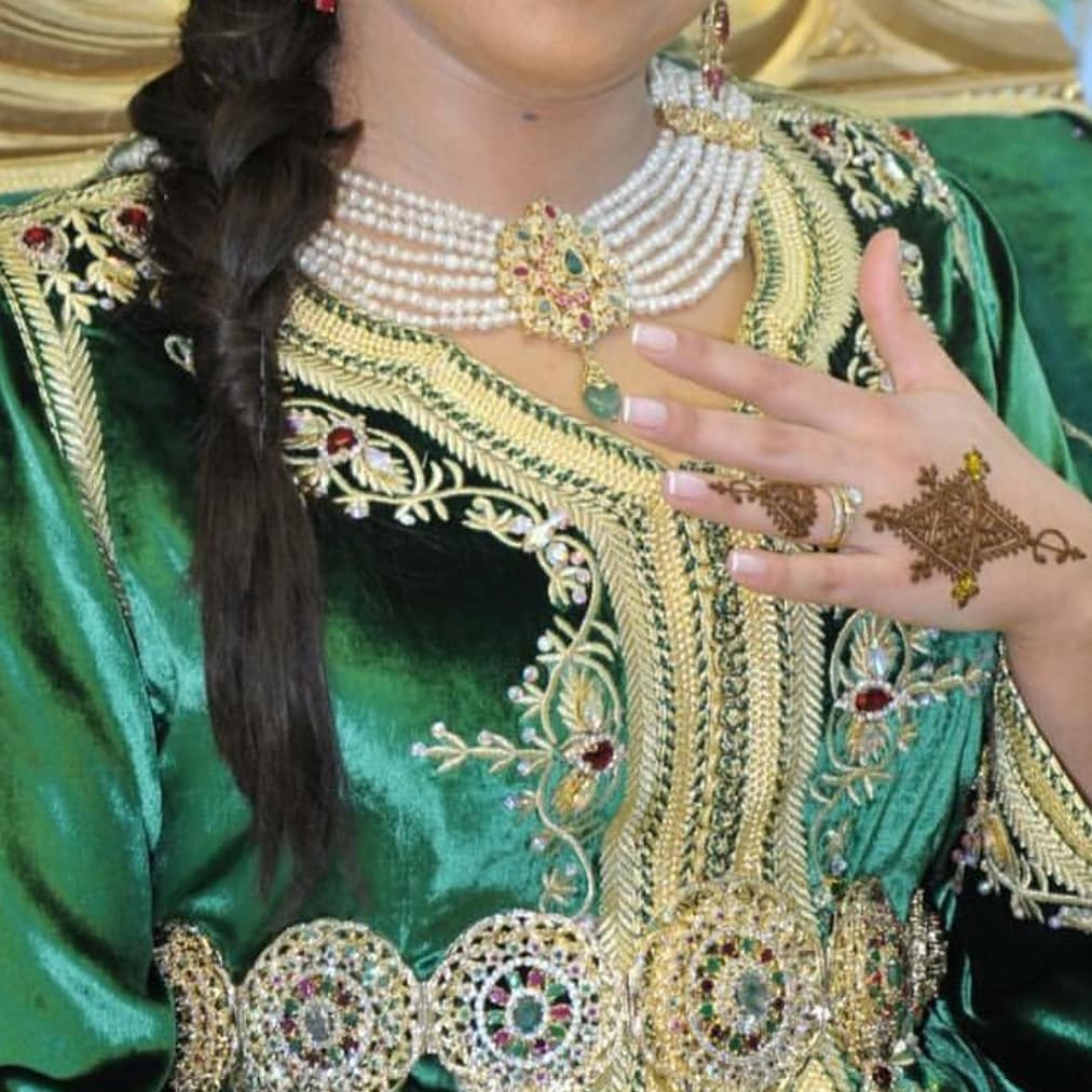 Caftan marocain vert pour henné